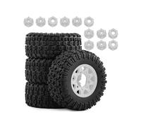 Parti Ricambi RC Per Traxxas Per Slash Per ARRMA Per Senton 1/10 Short Course Pneumatici Ruote Set 12/14/17mm Mozzo Esagonale Con 3 Adattatori RC Car Truck Off Road(White,B)