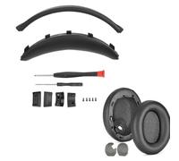 Parti ricambio del cuscino della fascia, Black | Paraorecchie compatibili con WH-1000XM4, componenti della trave frontale, viti e piccoli cacciaviti