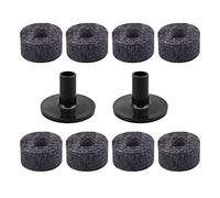 Parti Ricambio Per Batteria Nera Grigia Rondelle In Feltro Spesse 15 Mm E Manicotti Per Piatti Flangiati Lunghi In Plastica Confezione Da 10