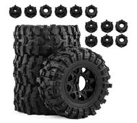 Parti Riparazione RC Per Traxxas Per Slash Per ARRMA Per SENTON Per HSP Per HPI 1/10 Rc Auto 4 Pezzi 118mm Pneumatico Con 12mm 14mm 17mm Ruota Esagonale Parti Aggiornamento(Black)