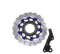 Parti Rotori Freno Moto Adatto per HONDA PCX160 2023-2025 ABS 267MM Kit freno a disco flottante in lega di alluminio Staffa adattatore pinza(Blue)
