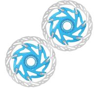 Parti Rotori Freno Moto Dischi freni per moto Rotore Centerlock per bici da 160 mm, rotore per freno a disco per bici da corsa MTB con dissipazione del calore da 140 mm(BLUE 160MM-2PC)