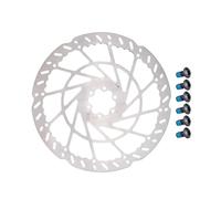 Parti Rotori Freno Moto Rotore freno a disco da 220 mm, rotore freno idraulico per motore bici elettrica, 140/160/180/203 mm, spessore 2,3 mm, 6 bulloni, acciaio inossidabile(1pcs 160mm)
