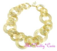 Particolare Kitsch Oro Placcato Spirale Filo Rotondi Geometrico Massiccio