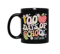 particolari Tazze da Tè Happy 100 Days Of School 2nd Second Grade Smarter Groovy Tazza Da Caffe con manico Ceramica Mugs per Uomo Donna 330ml