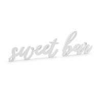 partideco DN1-008 - Scritta in Legno Bianca Sweet Bar per Matrimonio 37 x 10 cm