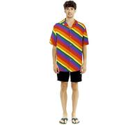 Partilandia | Camicia arcobaleno da uomo (taglia M)