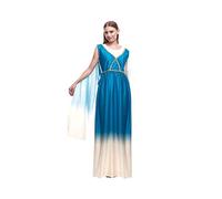 Partilandia Costume da dea greca donna romana【Taglie dalla S alla L】[Taglia M] Abito Toga blu | Costumi Carnevale storici antica Grecia Roma per adulti