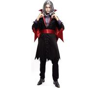 Partilandia Costume da eroe vampiro nero e rosso da uomo (taglia S)