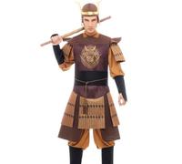Partilandia Costume da Samurai leggendario Giapponese marrone da uomo Taglia S