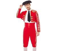 Partilandia Costume da Torero rosso Spagnolo da uomo Taglia M