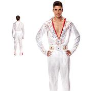 Partilandia Costume Elvis da uomo stella Rock VegasTaglia Adulto S a L[Taglia M] Costume Carnevale uomo Cantante anni 50