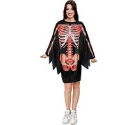Partilandia Costume o poncho scheletro con muscoli adulti 75 cm (taglia universale per adulti)