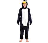 Partilandia Pigiama Intero Animali Ragazze e Bambini (Taglie per Bambini 3-12 anni) Costume Pigiama Tuta Tuta Tutina Carnevale, Pinguino, 7-9 anni