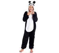 Partilandia Pigiama Intero Animali Ragazze e Bambini (Taglie per Bambini 3-12 anni) Costume Pigiama Tuta Tuta Tutina Carnevale, Panda, 7-9 anni