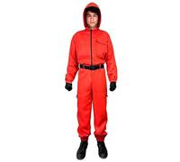 Partilandia Tuta rossa con cappuccio bambino con cintura Costume【Taglie per bambini da 5 a 15 anni】[Taglia 13-15 anni] Costumi per bambini Cosplay Series