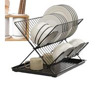 Partita compatta per l'essiccazione dei piatti: organizer per controsoffitti salvaspazio drenatore per piatti pieghevoli | Design moderno di stoccaggio della cucina, piccolo appartamento, costruito