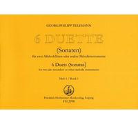Partition classique HOFMEISTER TELEMANN G. PH. - 6 DUETTE (SONATEN 1-3) - FLUTES A BEC Flûte à bec