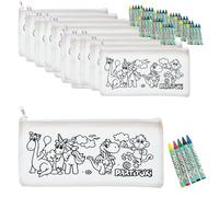 Partituki 15 Astucci da Colorare e 15 set di 5 Pastelli a Cera Colorati Certificato CE di Non Tossicità. Gadget Dettagli per i Compleanni dei Bambini