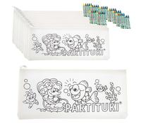 Partituki Gadget Compleanno Bambini 15 Astucci e 15 Set di 5 Pastelli a Cera Colorati. Regalini Pignatta Compleanno Bambini. Con Certificato CE di Non Tossicità