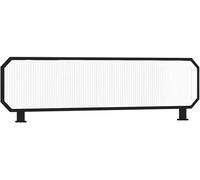 Partizione de Bureau en Verre Rayé avec Cadre en Fer Cloison de Séparation pour Salle à Manger et Comptoir de Restaurant Noir 1pcs - 47x11.8" Écran de Privacité Moderne