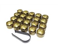 Partsdealers® Cappucci per Dadi Ruota Rotondi Realizzati per Audi A1 A3 A4 A5 A6 A7 A8 TT Q3 Q5 Q7 17 mm (Oro)