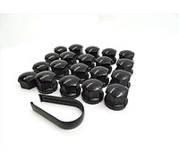 Partsdealers Set di copribulloni per Volvo S60 S80 S90 V50 V60 V70 V90 XC40 XC60 XC70 X90 + copribulloni da 19 mm (nero lucido 16+4+attrezzo)