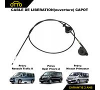 PARTSLINE Cavo Sblocco Capot Nero 1410mm Per TRAFIC II VIVARO A PRIMASTAR
