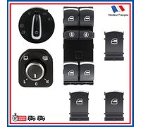 PARTSLINE Interruttore Comando Alzacristalli Fari Retrovisori Nero/Chrome