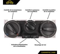 PARTSLINE Modulo Comando Ventilazione CVC per VW BORA Golf 4 LUPO 1J0820045F