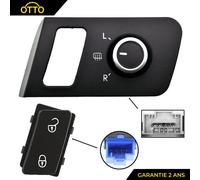 Interruttore Di Retrovisore Nero Cromo + Pulsante Apertura Porte Pinze per VW