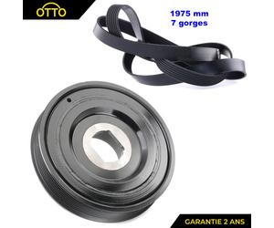 PARTSLINE Puleggia Smorzatore Albero Motore + Cinghia Multi Rib 7 gole 1975mm