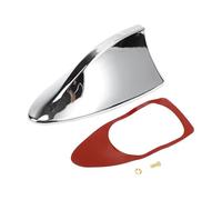 Partuto 1 Pz Copertura dell'Antenna Pinna di Squalo Universale Segnale Tetto Aereo per Auto SUV Camion Fuoristrada Materiale ABS con Base Adesiva Cromata Argento