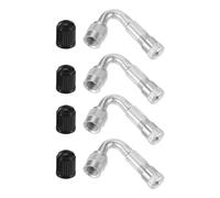 Partuto 1 set di estensori universali per valvole pneumatici a 45 gradi, per auto, camper, biciclette, moto, rimorchi, valvole senza camera d'aria, color rame e argento