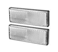 Partuto 2 pezzi 3.46"x1.26" Riflettore Universale - Riflettore Retangolare per Moto per Aumentare la Visibilità e la Sicurezza sulla Strada - Plastica Bianca