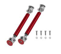 Partuto 2pz 7.5cm/2.95in Supporti Asta Divisore Auto Regolabili Anteriore Posteriore Paraurti Labbro Divisore Asta Tirante Barre di Supporto in Lega di Alluminio Rosso Nessun Foro