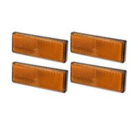 Partuto 4 pezzi 3.46"x1.26" Riflettore Universale - Riflettore di Sicurezza per Moto Bicicletta per Aumentare la Visibilità e la Sicurezza sulla Strada - Plastica Arancione