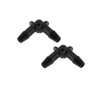 Partuto Raccordo per tubo di vuoto, 4,8 mm, a forma di L, in polipropilene, colore nero, 2 pezzi