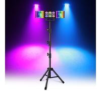 Party Bar Three - Sistema di illuminazione a LED con 6 x 4 W, RGBW, 14 x 1 W RGB, 2 x 3 W, 21 x SMD bianco, 50 W, Plug & Play, con treppiede e telecomando, per palcoscenico, club, eventi, decorazioni