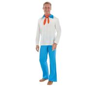 Party City Costume da Fred da uomo, Scooby-Doo, include camicia a maniche lunghe, pantaloni a campana e sciarpa, costumi per Halloween, feste di compleanno ed eventi a tema, multicolore