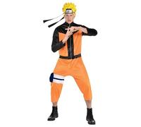 Party City Naruto Costume per adulti, include tuta nera e arancione con cerniera, fondina e copricapo - multicolore - Prossoefinito