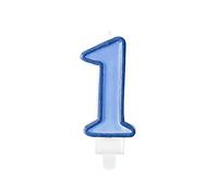 PartyDeco Candela Numero 1 Colore Azzurro SCU1-1-001