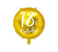 Party Deco Palloncino Mylar Foil Oro per 18° Compleanno Ø 45 cm