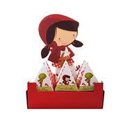 party-deco Set Porta Confetti Cappuccetto Rosso Decorazione polistirolo + 20 scatoline pèiramide + Vassoio Rosso 190011