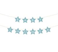 Party Deco Striscione per baby shower, 290 x 16,5 cm, azzurro
