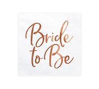 Party Deco Tovaglioli per sposa, festa di matrimonio, sposa - Bride To Be - Oro rosa, 33 x 33 cm - Tovaglioli da matrimonio, per eventi, matrimoni, anniversari, matrimoni, matrimoni