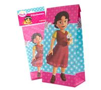 Party Factory Heidi - 10 sacchetti per feste con adesivi, 10 x 20 x 6 cm, colorati sacchetti di carta per regalini, compleanno dei bambini