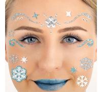 Party Factory Tatuaggio temporaneo con glitter per il viso Frozen per feste a tema, Halloween e carnevale, bambini e adulti