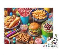 Party Food Spread 100% Recycled Cardboard Colorful Sweets 1000 Piece Puzzle for Adults The Impossible Challenge 52x38cm/1000pcs