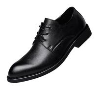 Party Formal Oxford Shoes for Men Spanish Leather Lace-up Breathable Non Slip Block Heel Anti-Slip Prom Shoes(Black,44 EU)